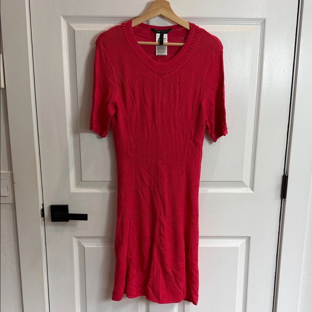 BCBGMaxAzria Bold Red Knit Midi Dress - Picture 1 of 3